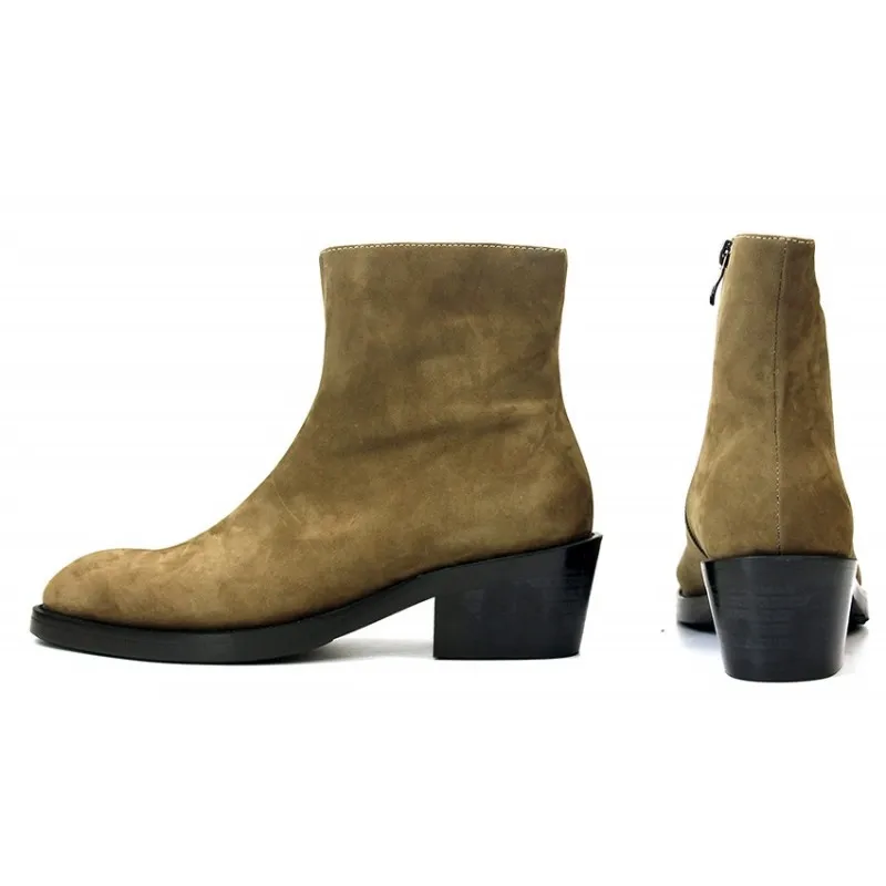 Брендовые офисные туфли на высоком каблуке мужская мода 2021 цвета хаки ботинки