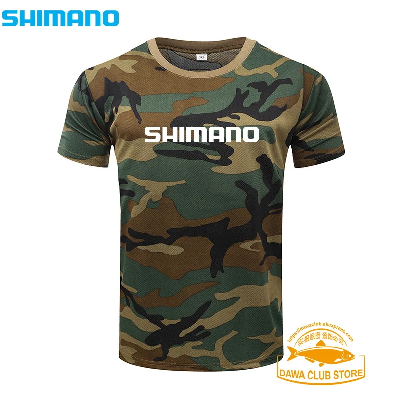 

Men Shimano Fishing T Shirt Summer Short Sleeve Camouflage Fishing Clothes Outdoor Sport Breathable Quick Dry Fishing Clothes