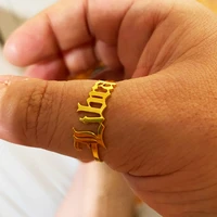 custom ring personalized name rings for women men stainless steel gold ring old english font letter anillos mujer custom jewelry