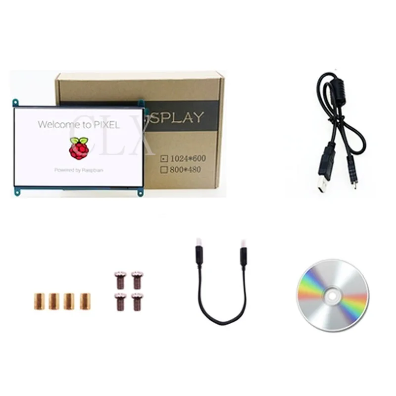 Raspberry Pi 3 Model B 7 дюймов 1024*600 TFT емкостный кабель для сенсорного экрана + USB