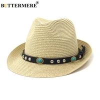 buttermere summer hat for women men jazz straw hat summer beach hats ladies fedora uv sun protection 2022 new chapeau femme