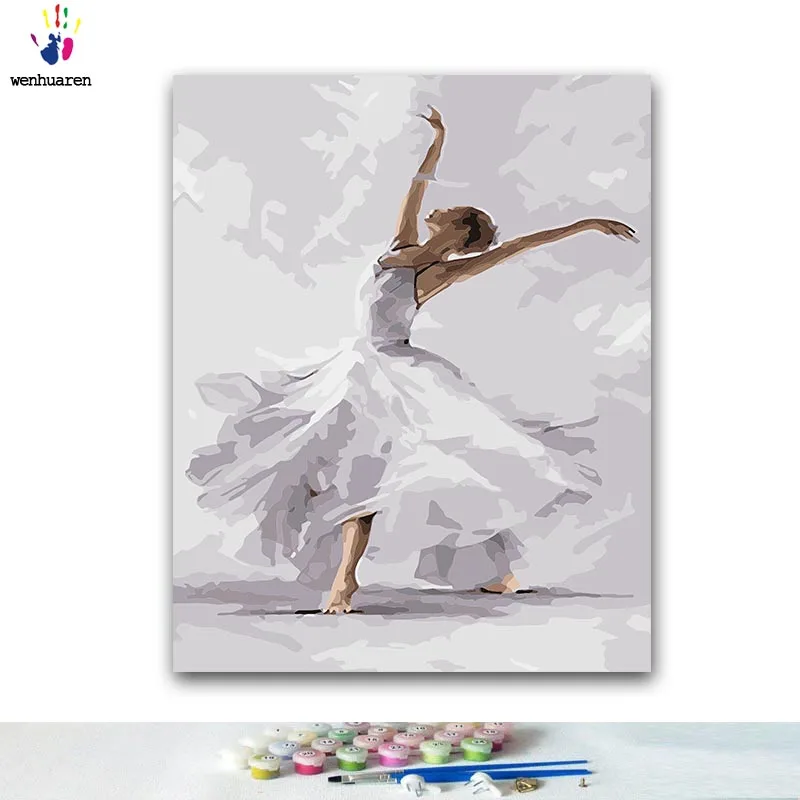 DIY Раскрашивание по номерам танцевальные женские картины с комплектами 40x50 в