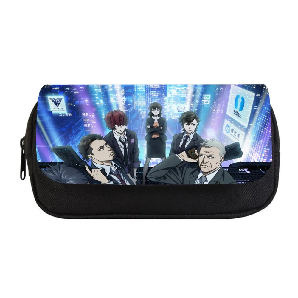 

anime Psycho-Pass Pencil case Cartoon Stationery Bag student Zipper Large Capacity pencil case Child Pen box Women Makeup Bag
