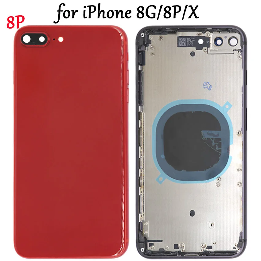 10 шт. чехол для iphone 8 8G P Plus X XR XS задняя крышка + средняя рамка sim карта без