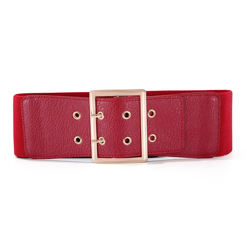 

Women Punk Chain Belt Adjustable Black Double/Single Eyelet Grommet Metal Buckle Leather Waistband For Jeans Slimming Body Belts