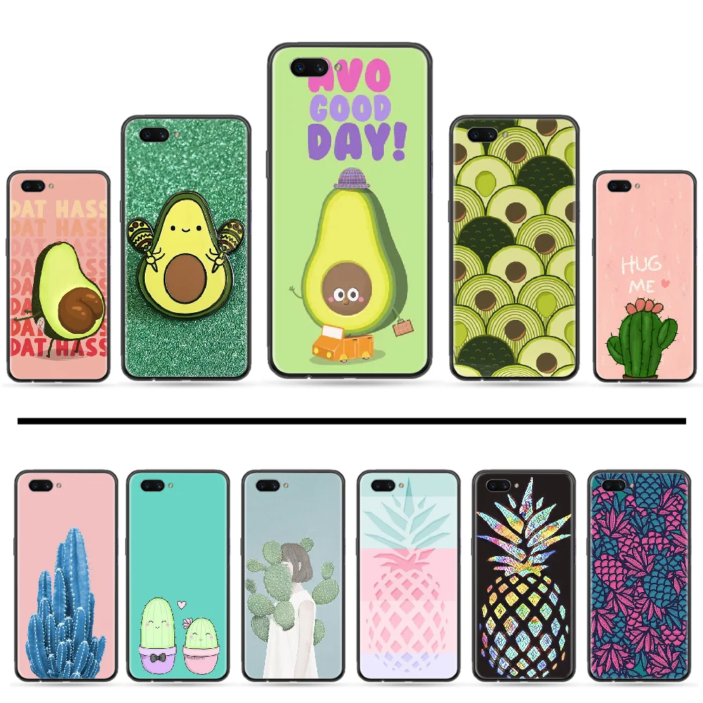 Ананасовый кактус авокадо Новое поступление черный чехол для телефона OPPO F9 K1 A77 F3