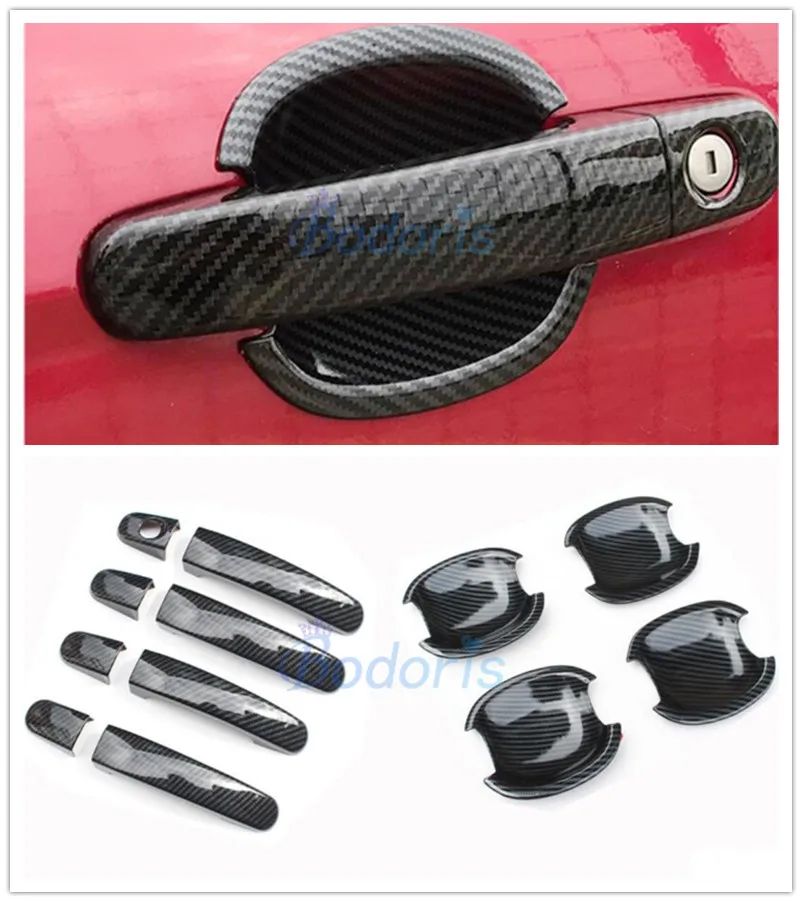 Для Ford Ranger T6 T7 2012 2013 2014 2015 2016 2017 2018 цветные дверные ручки из углеродного волокна