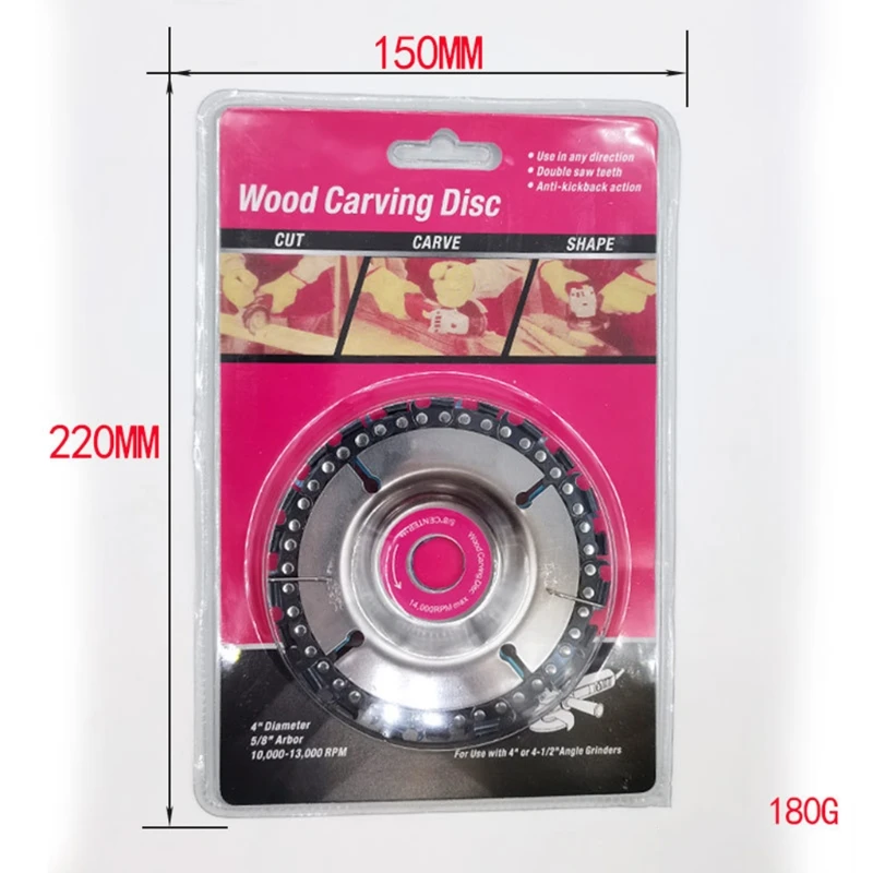 

Angle Grinder Disc Saw Blade Chain Disc Woodworking Saw Disc with 4-inch & Fine 22 Teeth Stainless Steel Grinder Blades
