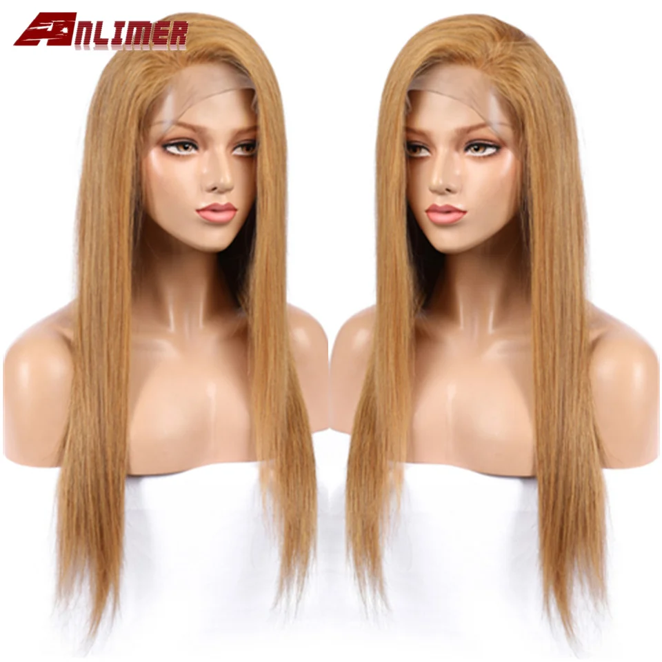 Имбирь блондинка Синтетические волосы на кружеве парик прямые предварительно