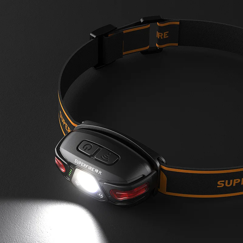 

2021 SUPERFIRE HL63 Powerful headlamp Motion Sensor 5 Modes USB Rechargeable Head Flashlight Camping lantern Bicycle head lamp