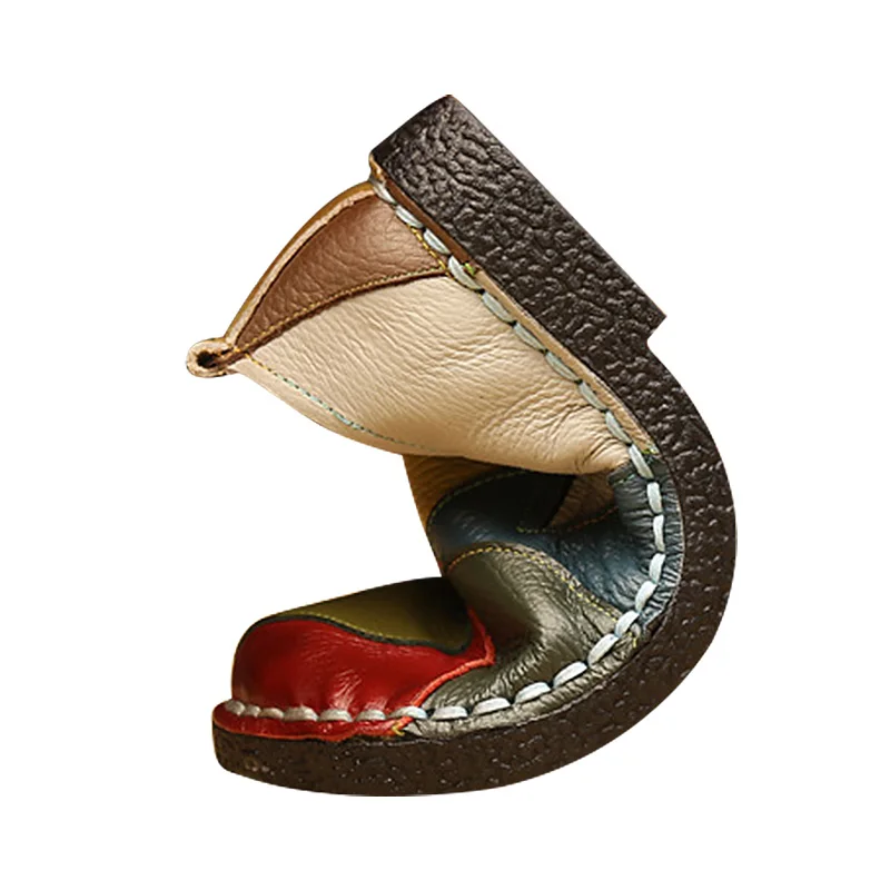 

Dropshipping Designer Women Genuine Leather Loafers Mixed Colors Ladies Ballet Flats Shoes Female Summer Moccasins Ballerina