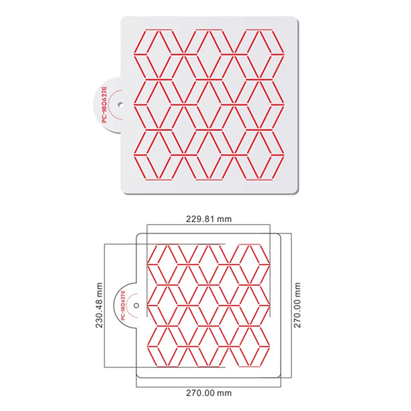 Новинка геометрический ромбовидный узор трафарет для торта кружевной шаблон