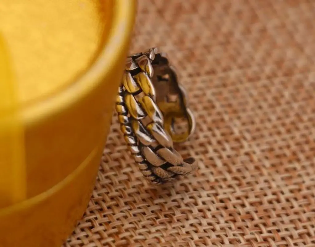 Женское Винтажное кольцо серебряные ювелирные украшения бусины-цепочки