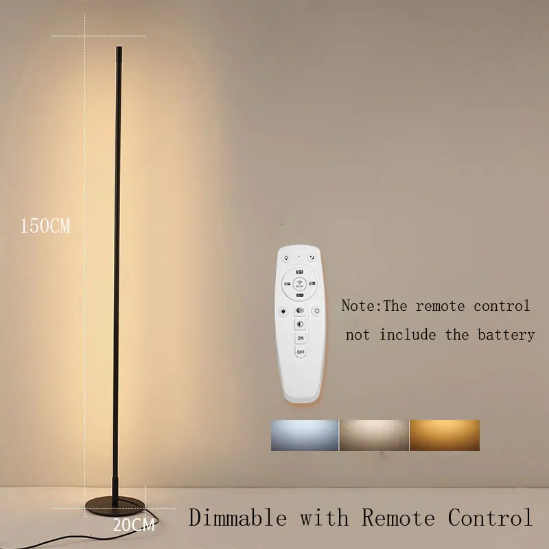 Floor Lamp Dimmable Скандинавский минималистичный светодиодный оригинальная Напольная Лампа простая линия стоячие лампы для гостиной черные металлические светильники - Цвет абажура: Floor Lamp Dimmable