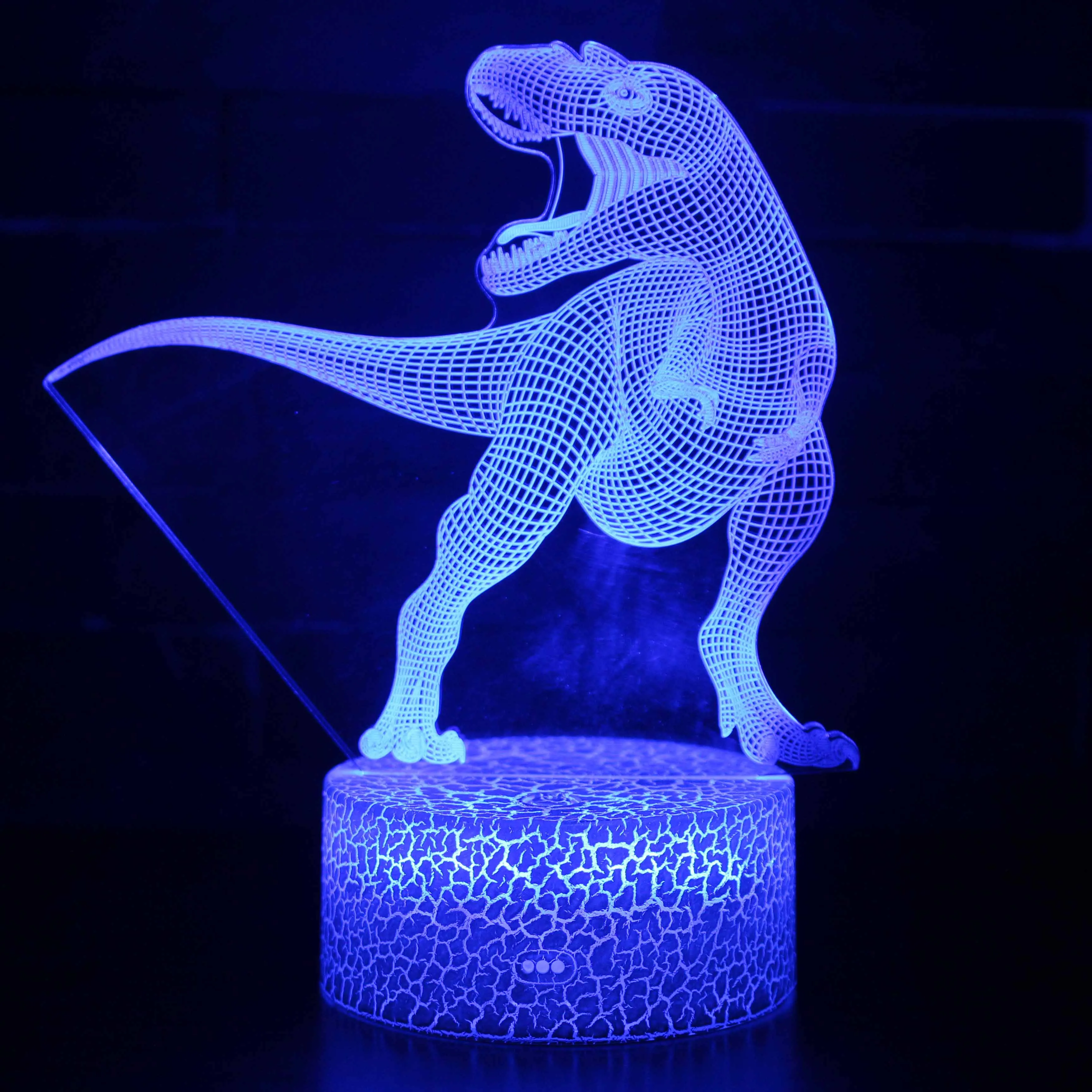 Светодиодный ночник динозавр 3D лампа милая игрушка подарок 7 цветов абстрактная графика мультфильм атмосфера лампа для детей Детская комната - Испускаемый цвет: 11