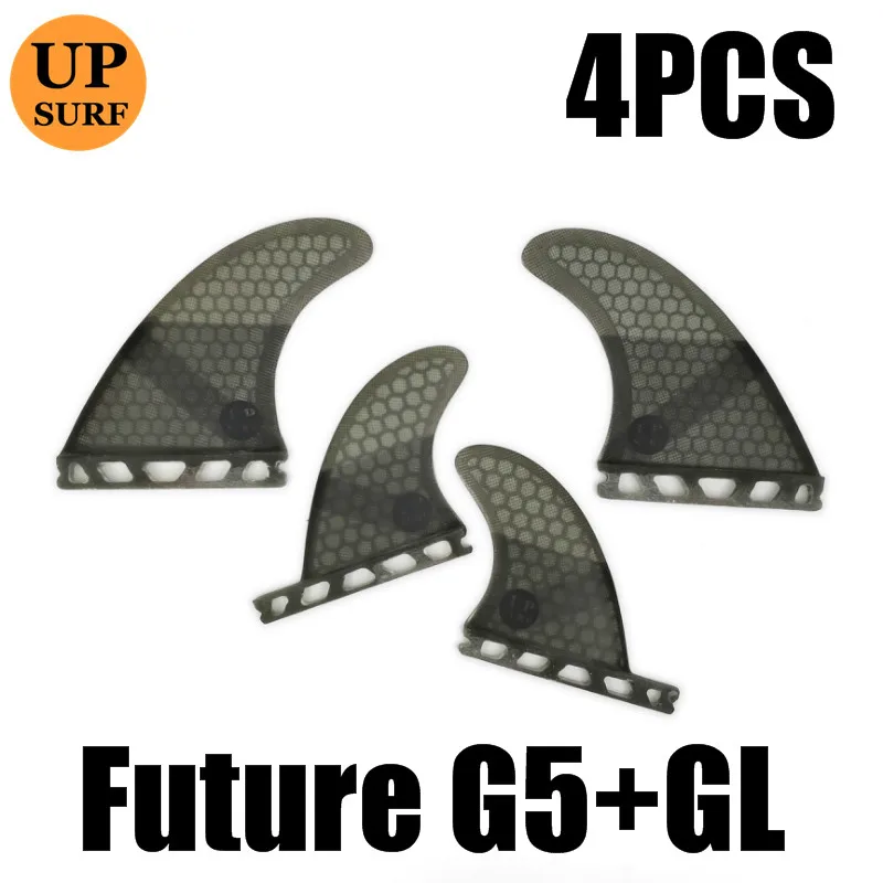 5 шт./4 шт. набор плавников Upsurf Future Fin G5+ GL плавники для серфинга стекловолокно соты Quad плавники Quilhas Thruster - Цвет: 4pcs black