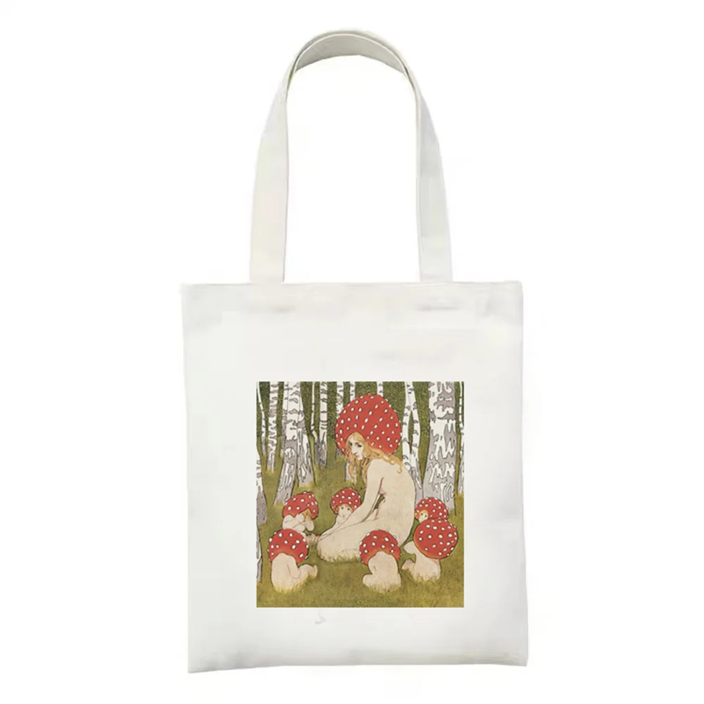 

Art Beautiful Retro Pretty Cute Cartoon Print Handbags Ladies Large Capacity College Bags Harajuku Funny Graphic Shoulder Bag