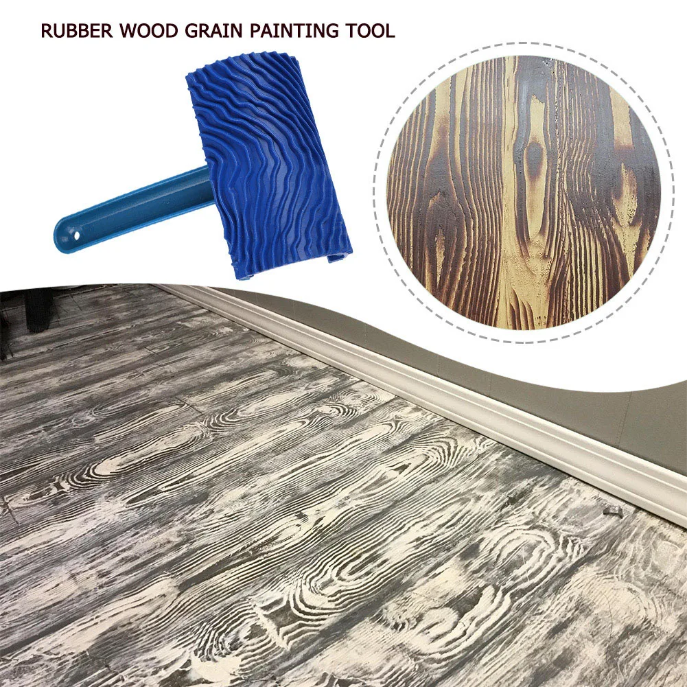 

Decoration Brush Blue Empaistic Home Wall Art Tool Painting Roller DIY Durable Wood Pattern Imitation Graining Handle Rubber