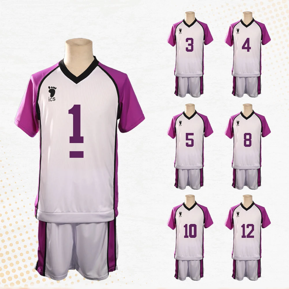 

Haikyuu Cosplay Костюм Shiratorizawa School Ushijima Wakatoshi, школьный волейбольный клуб, спортивная одежда, трикотажная форма
