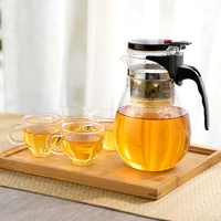 glass teapot with infuser liner filter glass tea maker office boil tea ware set teapot kettle hot heat resistant glass teapot