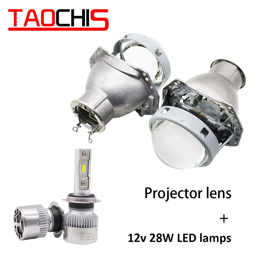 lens and LED lamps TAOCHIS 3,0 дюймов головной светильник модифицированной HELLA 3R G5 линзы проектора bi Xenon с использованием H7 галогенные проекторы проектор ксеноновые линзы светодиодный лампы - Цвет: lens and LED lamps