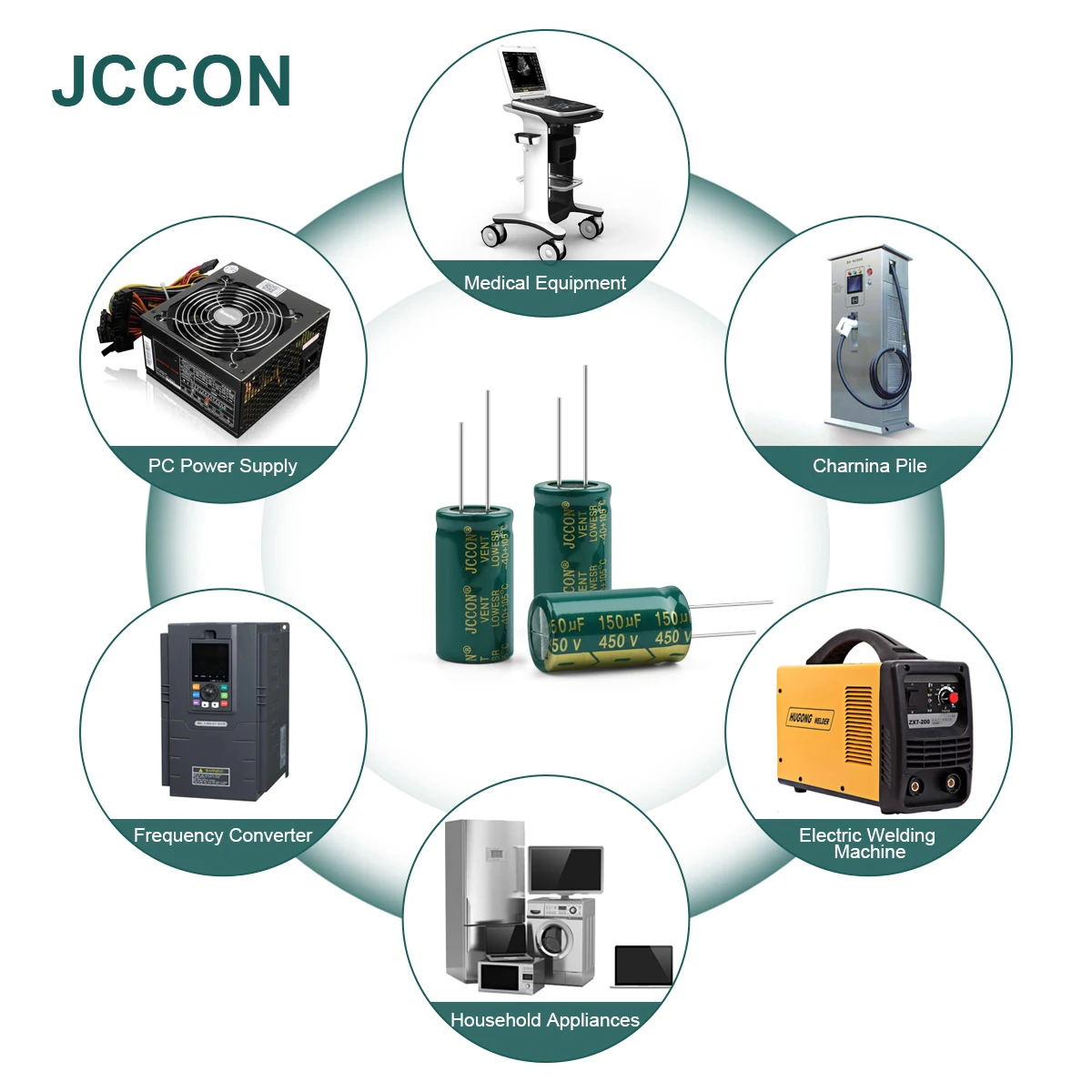 JCCON Aluminum Electrolytic Capacitor High Frequency Low ESR 450V 4.7UF 6.8UF 22UF 33UF 47UF 68UF 100UF 120UF 150UF