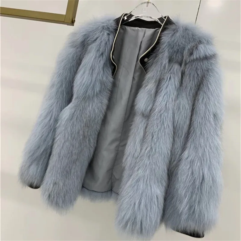 Abrigos mujer invierno шуба из натурального Лисьего меха женская зимняя короткая Повседневная мотоциклетная Лоскутная куртка из натуральной кожи Верхняя одежда