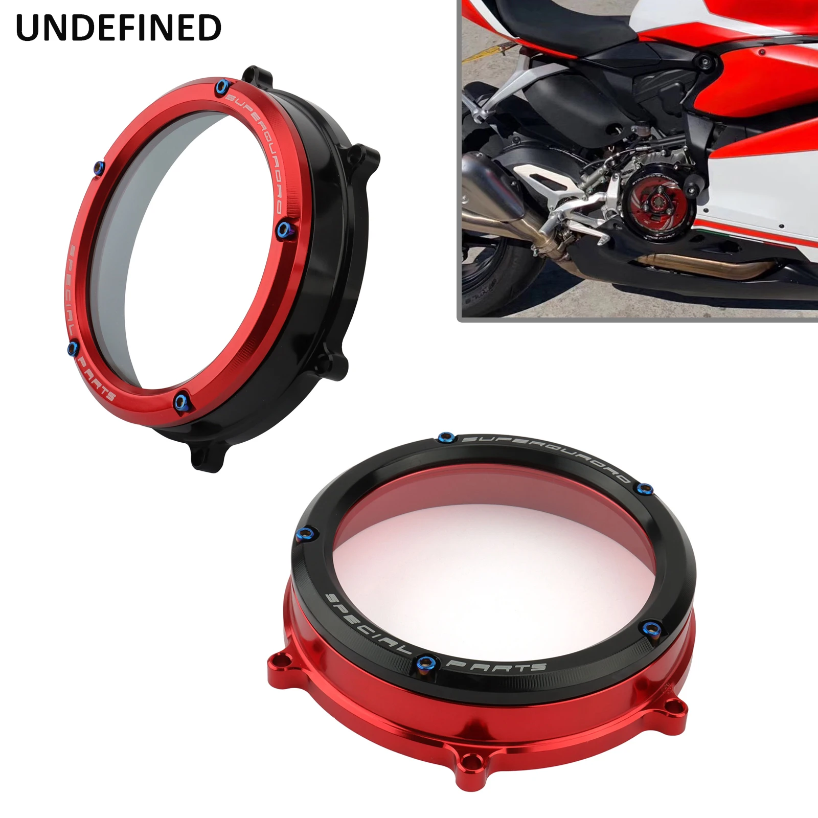 Enlarge For Ducati 959 1199 1299 Motorcycle Racing Engine Clear Clutch Cover Protector Guard Black Panigale Corse R S ABS V2 Tricolore