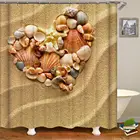 Занавеска для пляжного душа морские тропические Гавайские ракушки морские звезды песчаный тематический принт ткань Boho Декор занавески для ванной комнаты