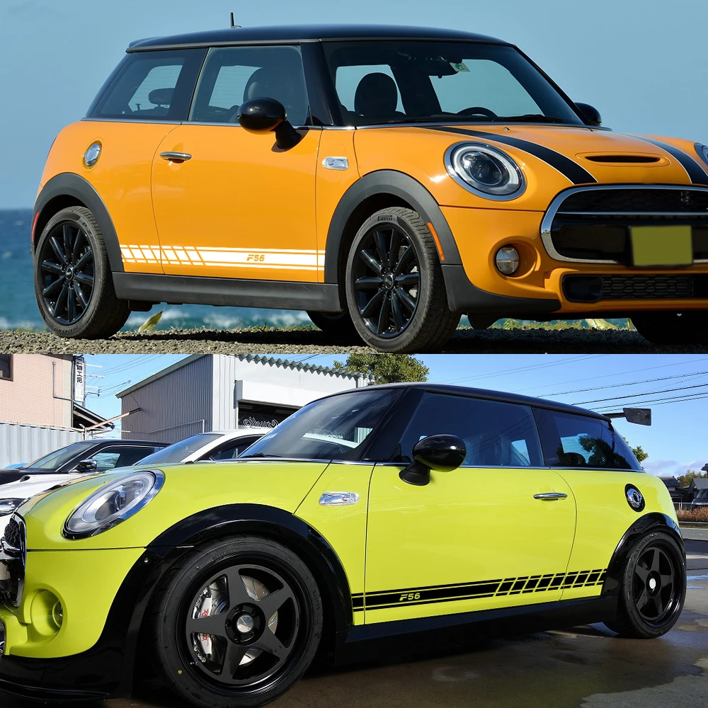 2 шт. двери автомобиля сбоку юбка наклейки для Mini Cooper F56 F54 F57 F55 F60 R50 R52 R53 R55 R56 R57 R58 R59 R60 R61 аксессуары