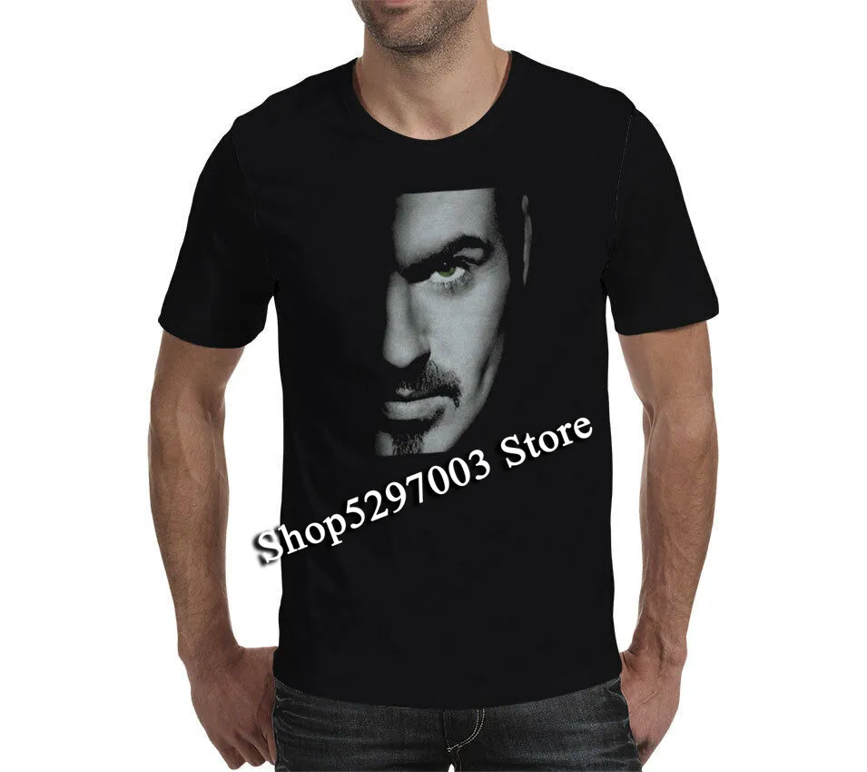 Мужская и женская футболка в стиле унисекс с надписью Джордж Майкл черная