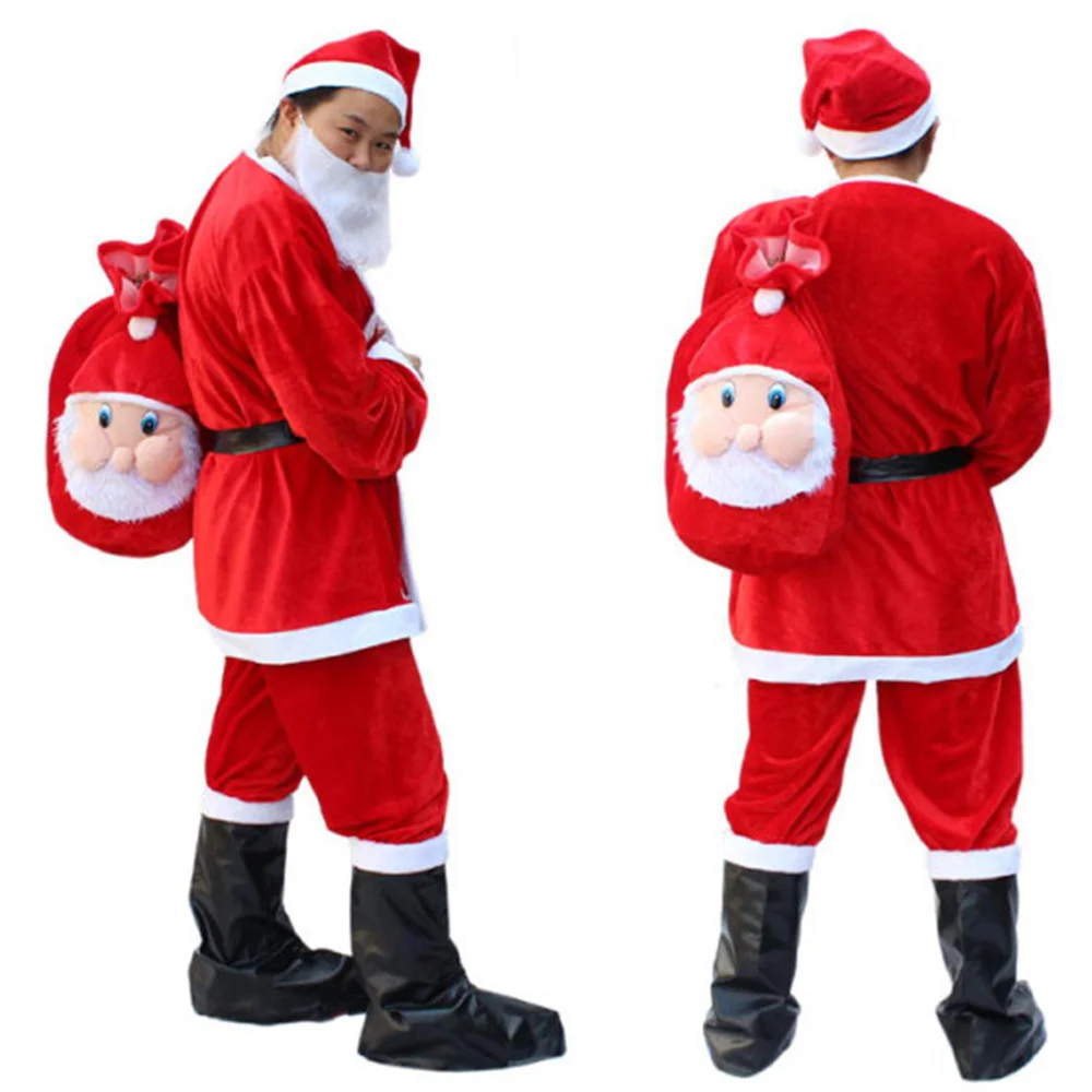 

Adult men's and women's Santa Claus costume Christmas Party Costume golden velvet non-woven Santa Claus costume