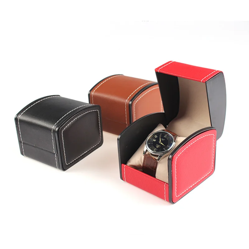 Роскошные черные кожаные коробки для наручных часов подарочная упаковка чехол