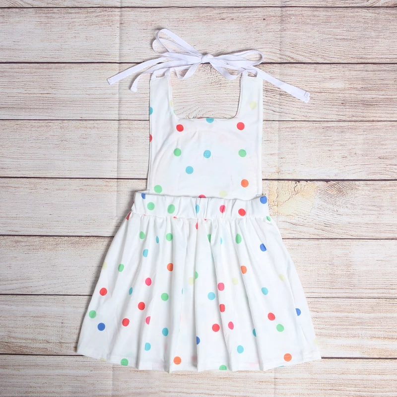 

New Fashion Boutique Summer Blue Floral Print Skirt Flowers On Chest Baby Outfit Clothes