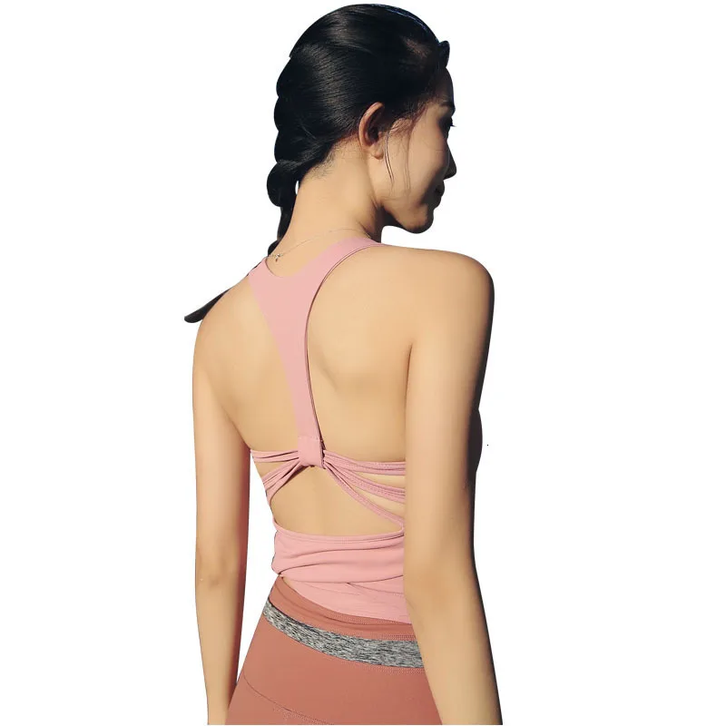 

Running Fitness Yoga Bra Top Gathering Shock-proof Stretch Sports Push Clothing Wear For Women Padded Brassiere Woman Underwear
