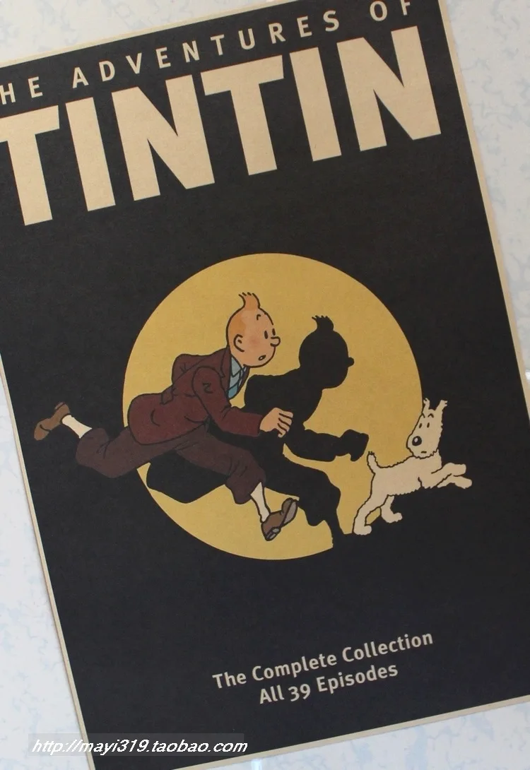 Эскиза Тинтин с забавным мультяшным Винтаж в ретро-стиле из крафт-бумаги