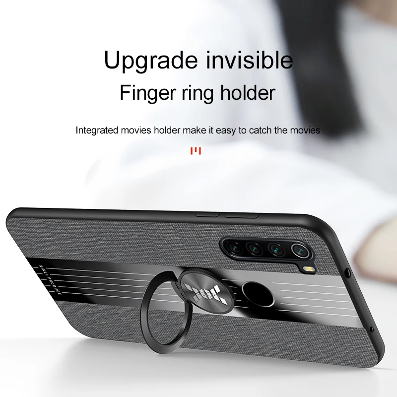 For Xiaomi Redmi Note 5 7 8 Pro 8T 9S 9 Pro Max Case Fabric Magnetic Ring Phone Cover Redmi 7 8 8A 9 9A 9i 9C 10X K20 Pro Cases