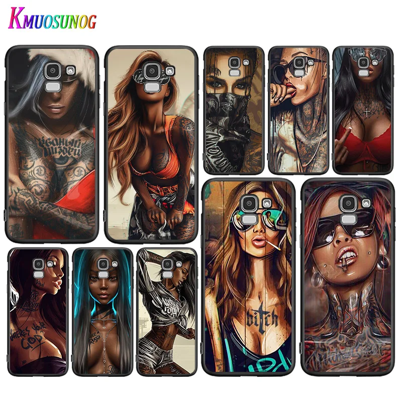 

Sexy Glaze Black Girl For Samsung Galaxy j2 3 4 5 6 7 8 730 530 330 2016/2017/2018Star Plus Prime Core Duo Black soft Phone Case
