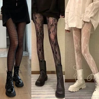 lolita stockings tights sexy womens print tights black hollow out hosiery fishnet special fashion pantyhose gothic tights cute
