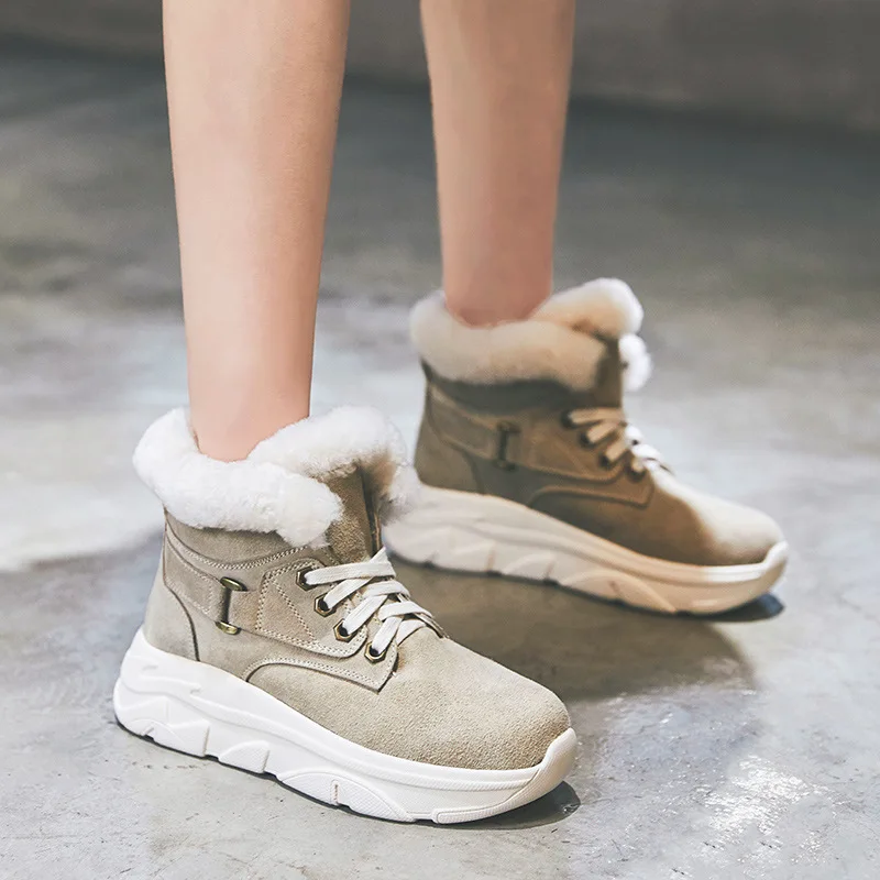 SWONCO/обувь из натуральной кожи женские зимние ботинки черные кроссовки на