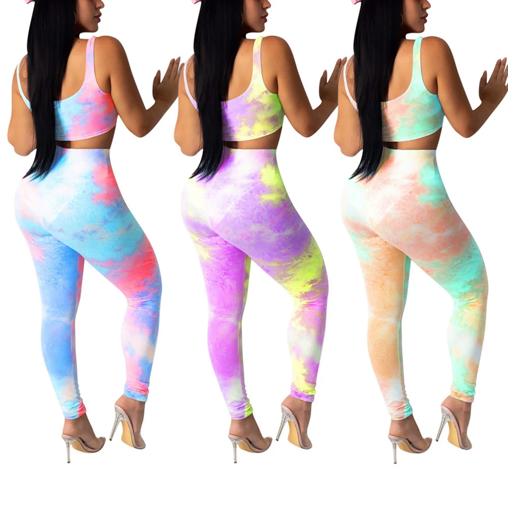 Новинка женская спортивная одежда комплект из 2 предметов Модный повседневный