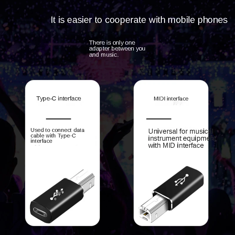 Адаптер USB C мама-USB B папа для ЦАП принтера MIDI клавиатуры электрических пианино