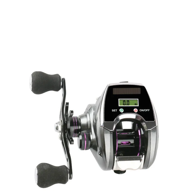8.0:1 Baitcast Fishing Reel Line Counter Digital LED Display Metal Trolling Vessel for Black Fish 10KG Max Drag Carrete De Pesca
