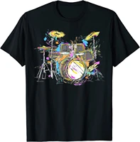 2021 summer mens t shirt colorful drums hip hop printing casual high quality o neck simple and oversized mens clothing