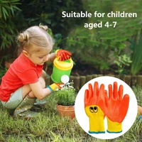 breathable children gardening gloves durable waterproof toddlers oil resistant non slip anti stab handwork protective gloves