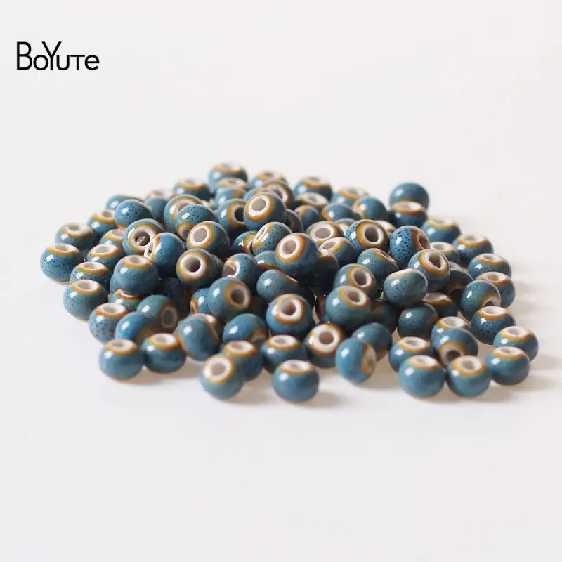 Beads 4 BoYuTe 50 шт 6 мм 8 мм глазурные керамические, фарфоровые шарики Diy ручной работы для изготовления ювелирных изделий - Цвет: Beads 4