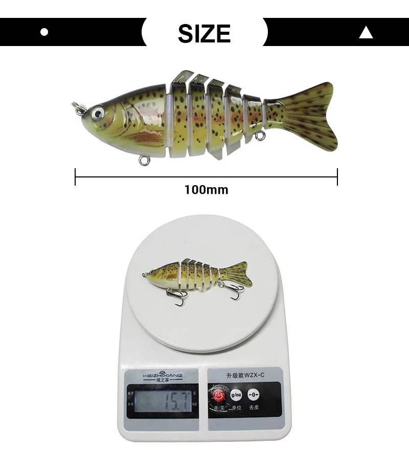 

1PCS Fishing Lures Swimbait Minnow Wobblers Multi-section Hard Bait100mm/15g Artificial Bait Pike Bass Fishing Lure Crankbait