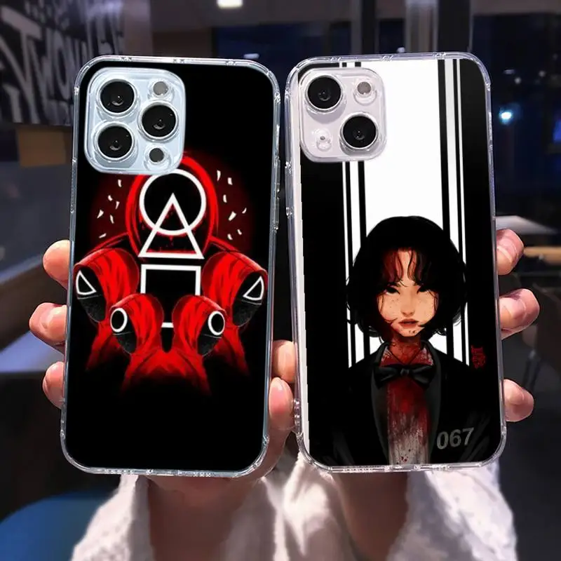 

Squid Game Round Six Phone Case for iphone 13 12 11 pro max mini 6 6s 7 8 plus SE2020 X XR XS shell iphone 13 case shell coque