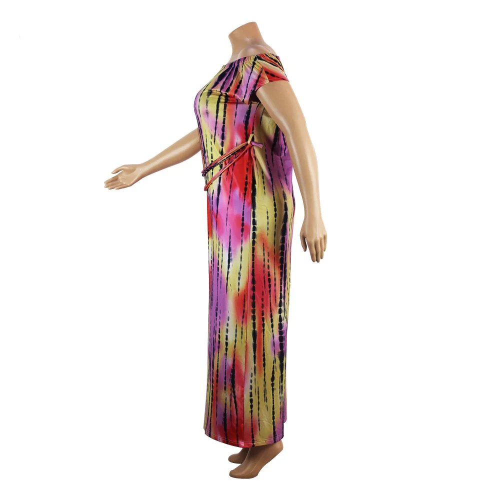 3xl 4xl Plus Size Jumpsuits For Women African New 2021 Off the Shoulder Wide Leg Loose Fashion Striped Rompers & Jumpsuits Hot