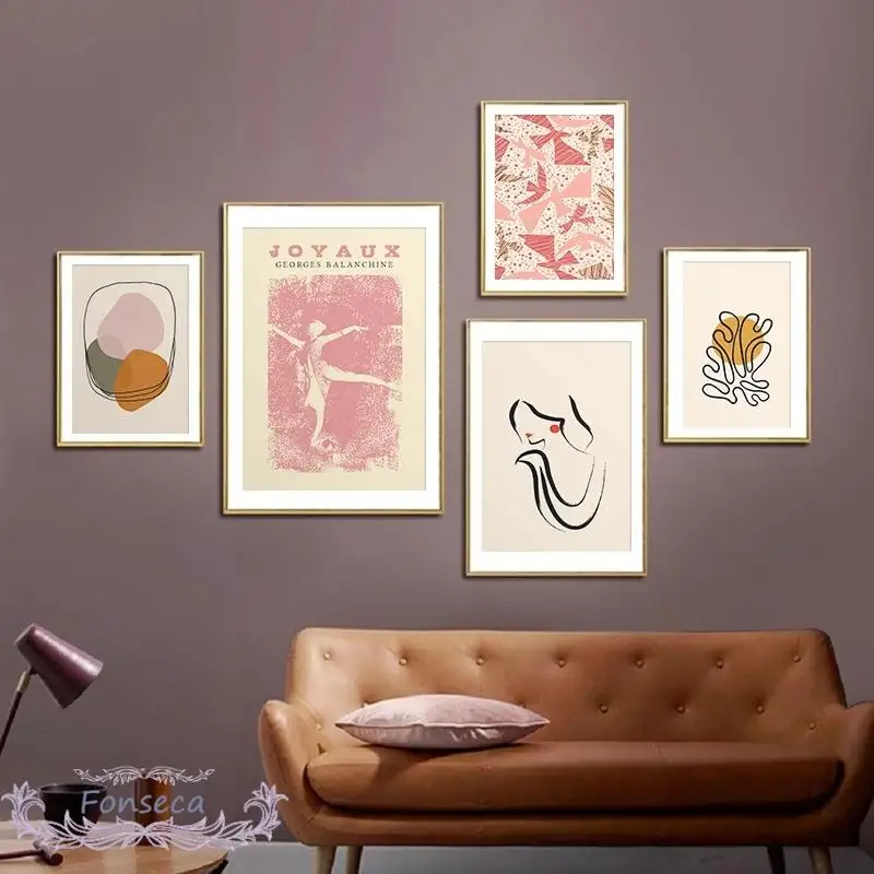 Абстрактная девушка рисование листьев птиц холст живопись Модульная картина